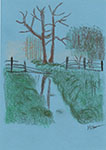 Baum am Fluss 14 (Pastellkreide)
