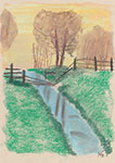 Baum am Fluss 15 (Pastellkreide)