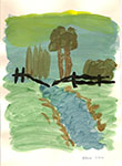 Baum am Fluss 20 (Gouache)