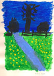 Baum am Fluss 21 (Gouache)