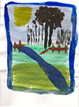 Baum am Fluss 27 (Gouache)